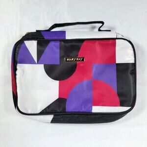 Mary Kay Makeup Travel Cosmetic Bag Organizer Case Geometric Print Zip Pouches